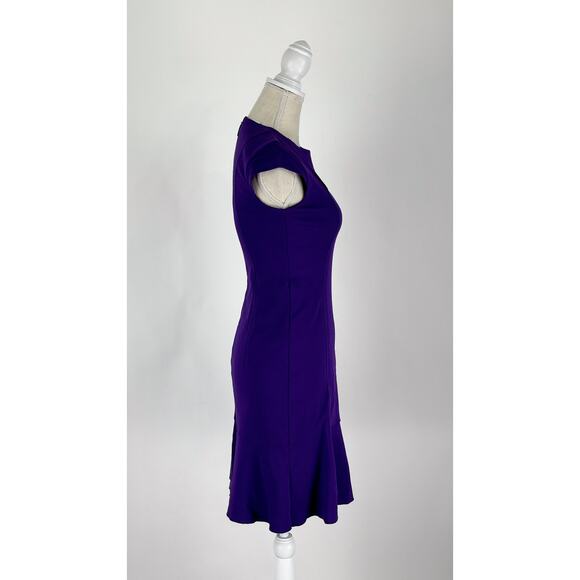 Akris Punto Jersey Cut Out Sheath Dress Womens Size 4 Purple Short Sleeve - Picture 6 of 11